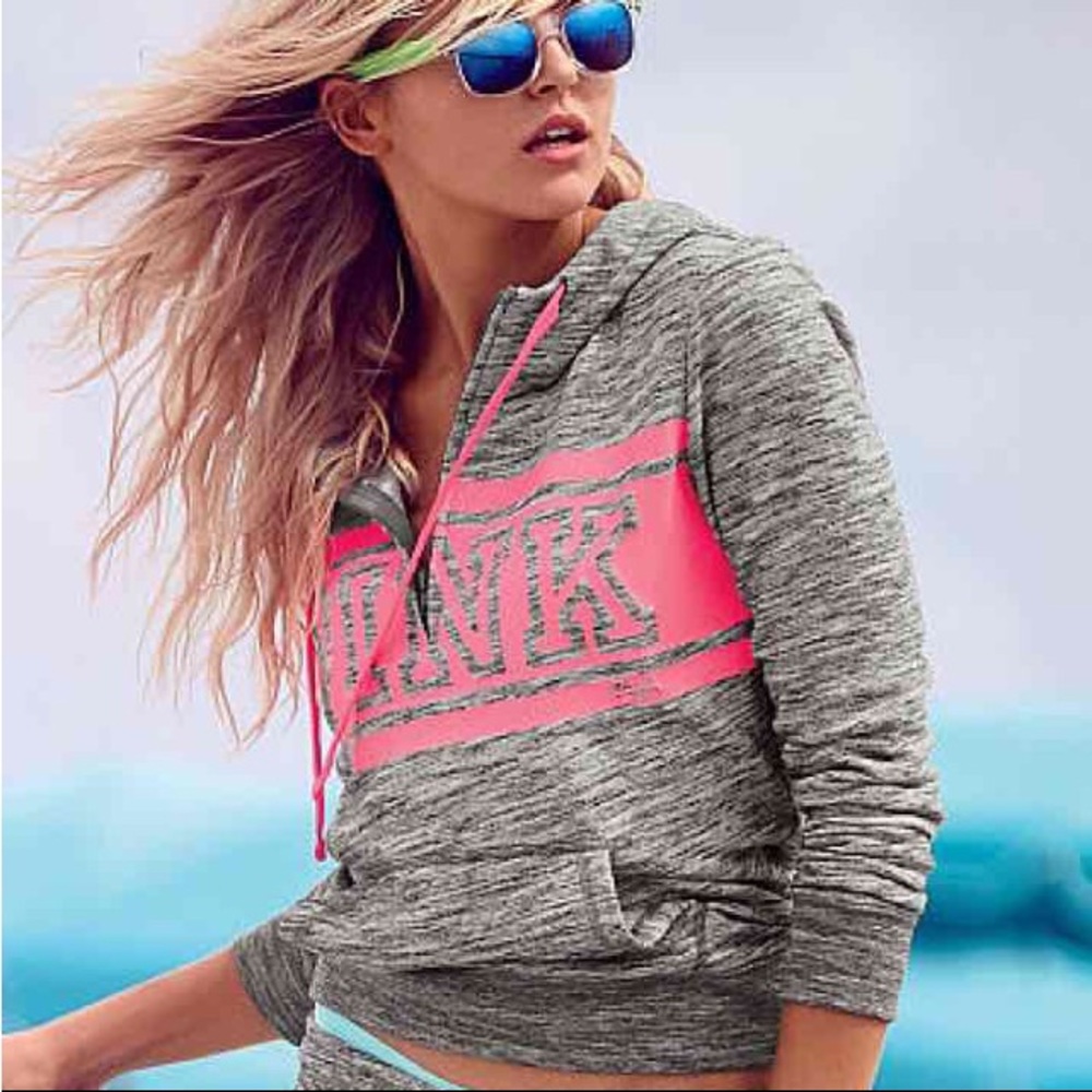 VS Pink Marled gray pink pullover Sz M